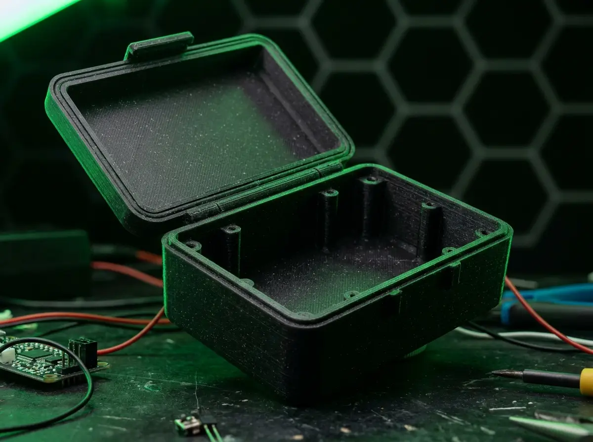 Caixa de Eletrônica com Tampa — peça impressa em PETG CF15